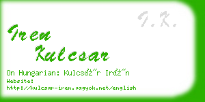 iren kulcsar business card